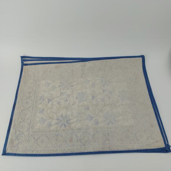 Placemats Floral Blue Tan 14x19 Home Dinner Table Ornament Tapestry - Picture 12 of 15